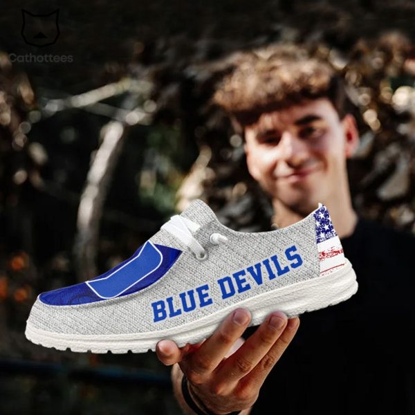 HOT NCAA Duke Blue Devils Custom Name Hey Dude Shoes