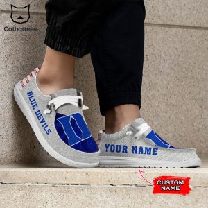 HOT NCAA Duke Blue Devils Custom Name Hey Dude Shoes