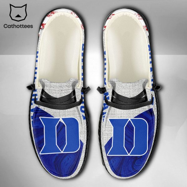 HOT NCAA Duke Blue Devils Custom Name Hey Dude Shoes