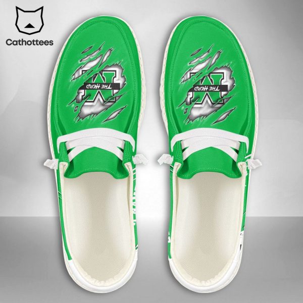 HOT NCAA Marshall Thundering Herd Custom Name Hey Dude Shoes