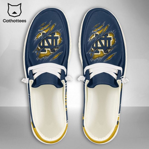 HOT NCAA Notre Dame Fighting Irish Custom Name Hey Dude Shoes