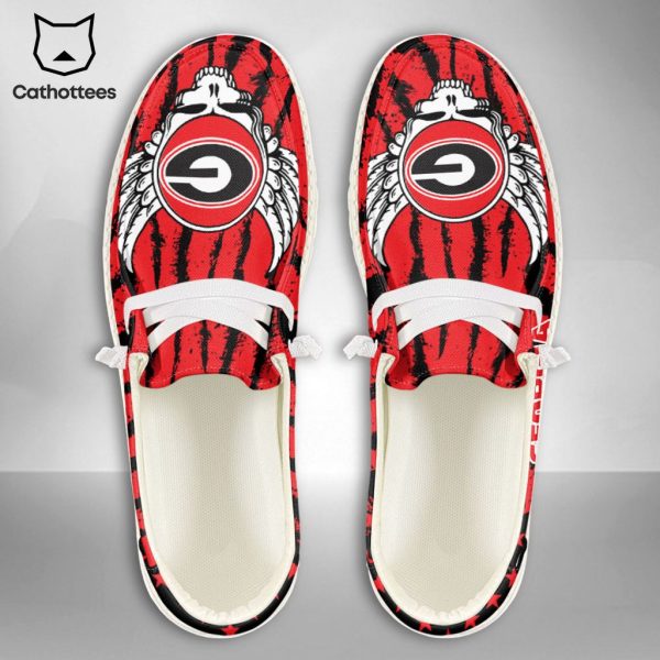 HOT TREND NCAA Georgia Bulldogs Custom Name Hey Dude Shoes