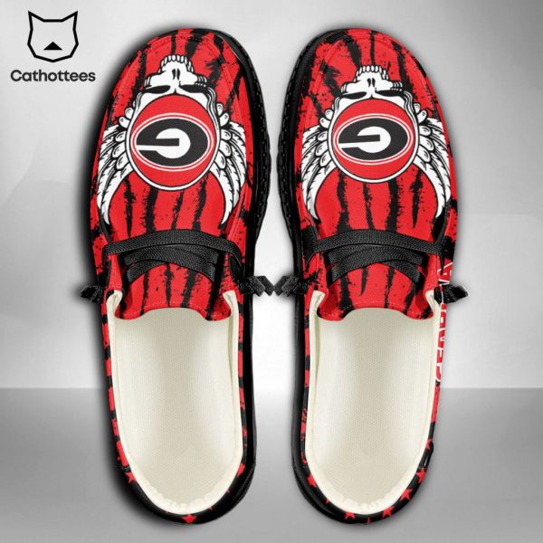 HOT TREND NCAA Georgia Bulldogs Custom Name Hey Dude Shoes