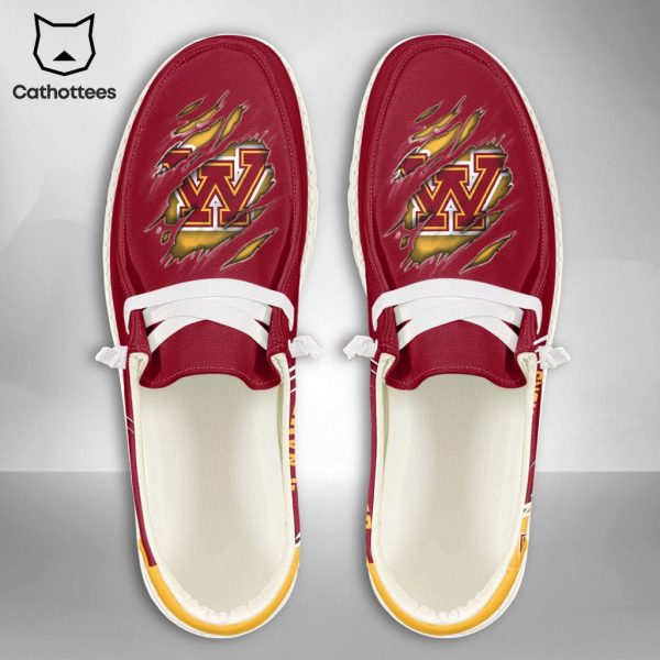 HOT TREND NCAA Minnesota Golden Gophers Custom Name Hey Dude Shoes