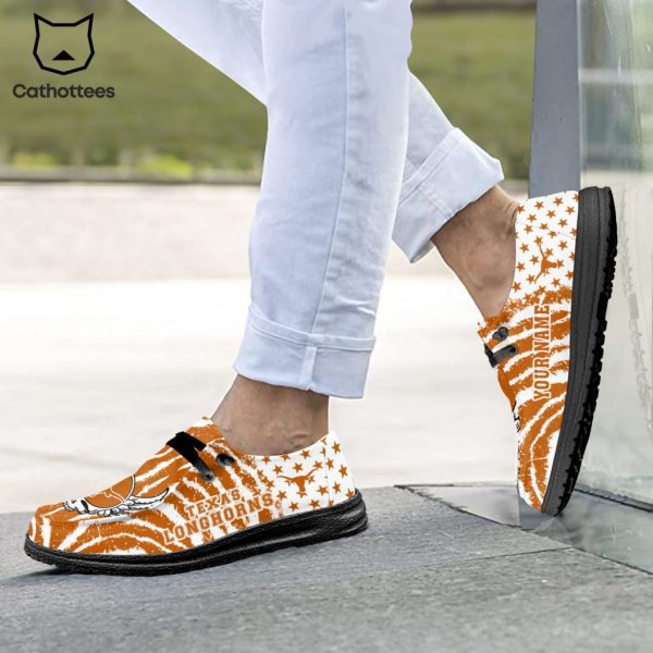 HOT TREND NCAA Texas Longhorns Custom Name Hey Dude Shoes