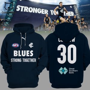 Hyundai AFL Carlton Blues Charlie Curnow Logo Blue Design 3D Hoodie