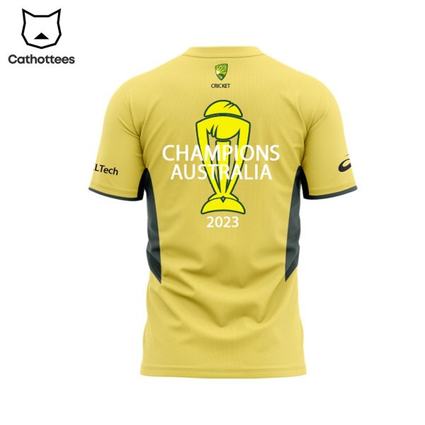 ICC  Men’s Cricket Team 2023 World Cup Champion Mascot Yellow Design 3D T-Shirt