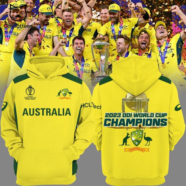 ICC  Men’s Cricket Team World Cup 2023 Australian Mascot Yellow Design 3D Hoodie