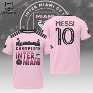 Inter Miami Lionel Messi Champion League Cup Inter Miami Pink Design 3D T-Shirt
