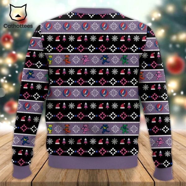 Jerry Garcia Grateful Dead Christmas Black Purple Design 3D Sweater