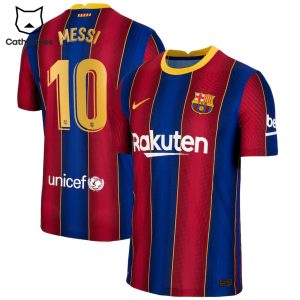 Lionel Messi Nike Logo Bule Red Design Baseball Jersey