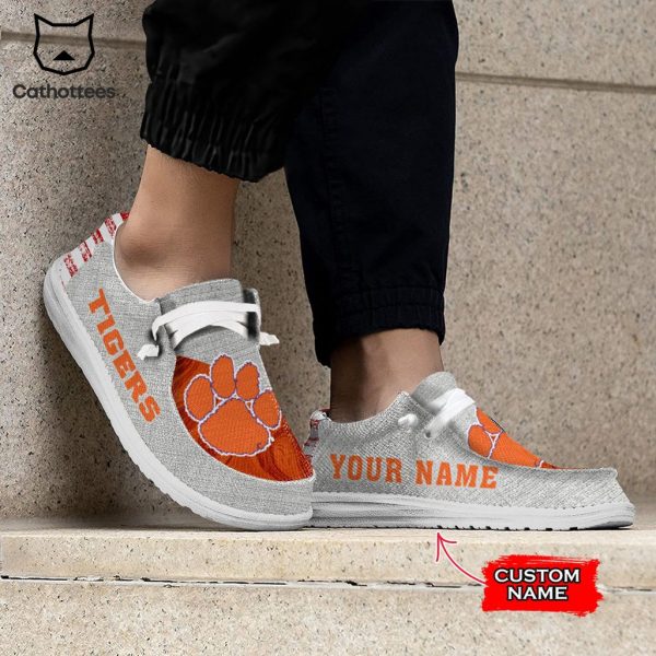 LIMITED NCAA Clemson Tigers Custom Name Hey Dude Shoes  – 4J21