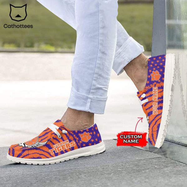 LIMITED NCAA Clemson Tigers Custom Name Hey Dude Shoes