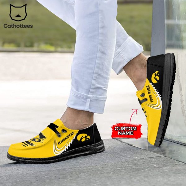 LIMITED NCAA Iowa Hawkeyes Custom Name Hey Dude Shoes