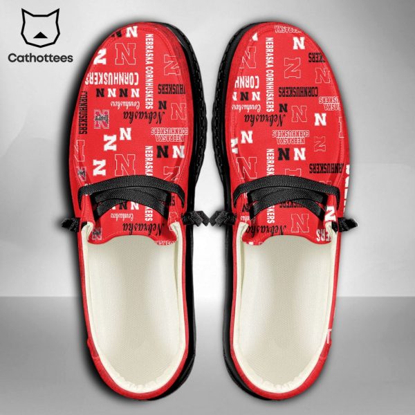 LIMITED NCAA Nebraska Cornhuskers Custom Name Hey Dude Shoes