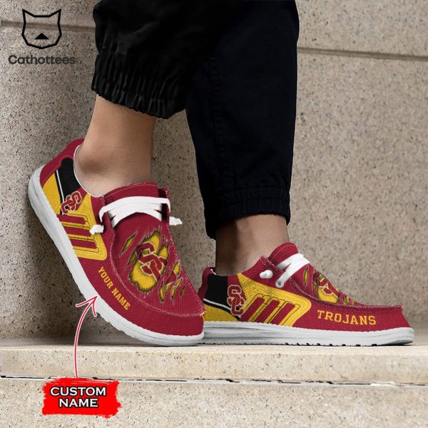 LIMITED NCAA USC Trojans Custom Name Hey Dude Shoes