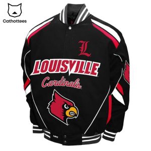 Louisville Cardinals Apprel Black Mascot Design Baseball Jacket