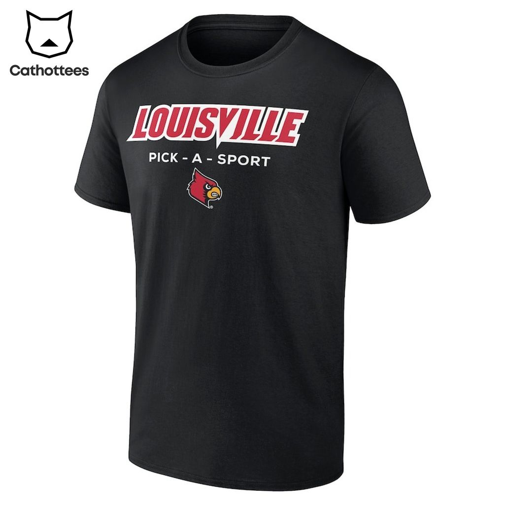 Louisville Cardinals Football Team Black Mascot Design 3D T-Shirt