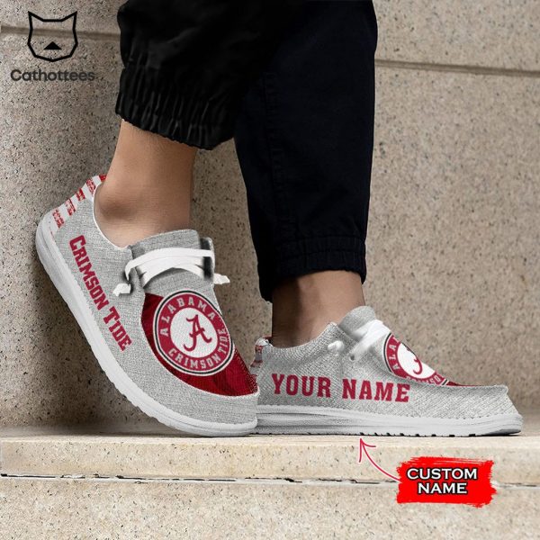 LUXURY NCAA Alabama Crimson Tide Custom Name Hey Dude Shoes