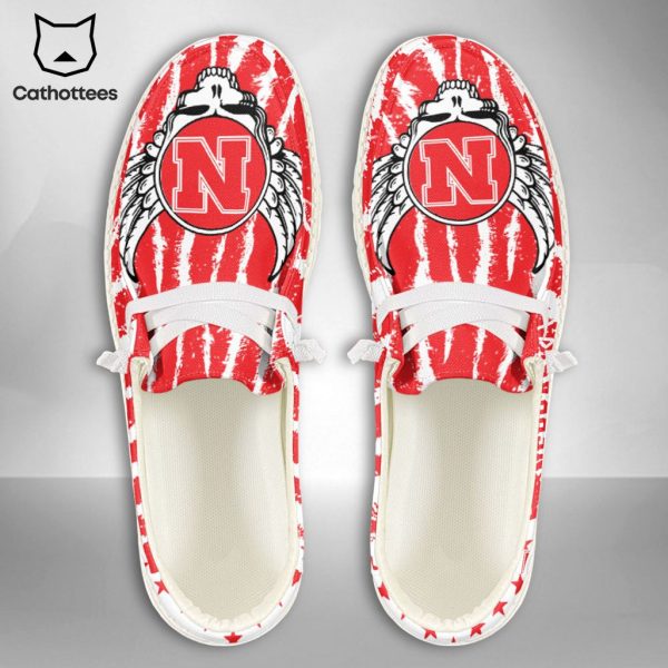 LUXURY NCAA Nebraska Cornhuskers Custom Name Hey Dude Shoes