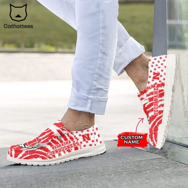 LUXURY NCAA Nebraska Cornhuskers Custom Name Hey Dude Shoes