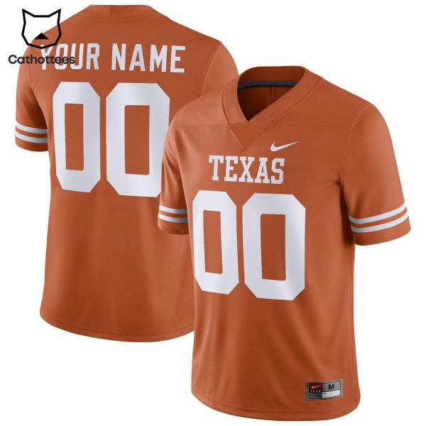 Men’s Nike Texas Orange Texas Longhorns Football Custom Name Design Baseball Jersey