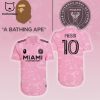 Messi MLS Inter Miami Pink Design Baseball Jersey