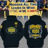 Michigan 1000 wins Hoodie Go Blue Wolverines Football NCAA Logo Design 3D Hoodie