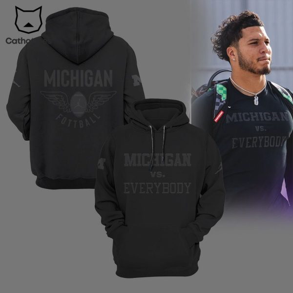 Michigan Vs Everybody Black Logo Design 3D Hoodie