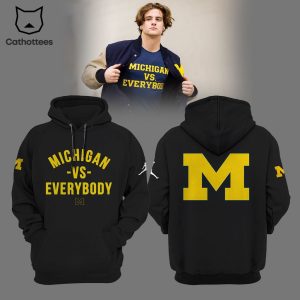 Michigan Vs Everybody Hoodie Wolverines Football NCAA Full Black Design 3D Hoodie