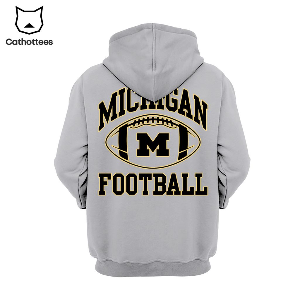 Michigan Vs Everybody Hoodie Wolverines Football NCAA Gray Design 3D Hoodie