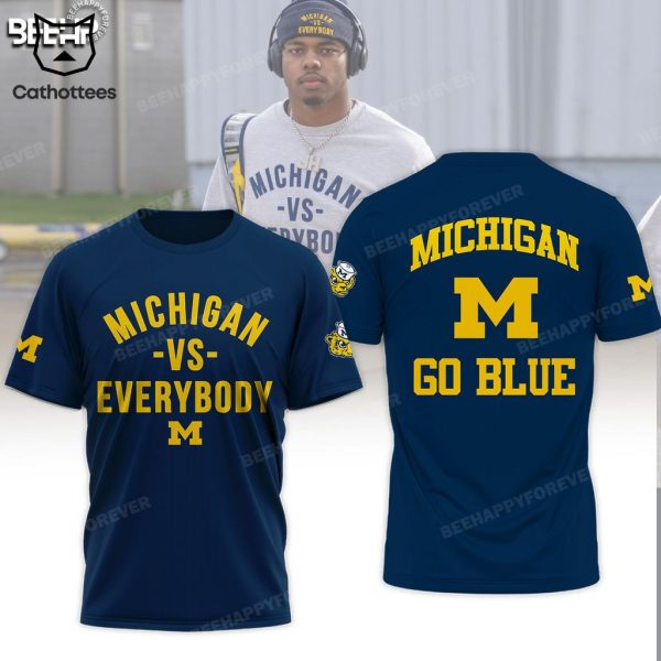 Michigan Vs Everybody Logo Blue Design 3D Hoodie