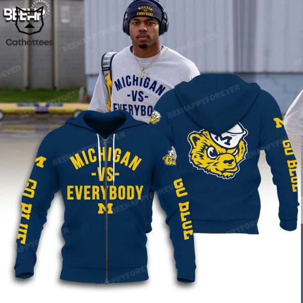 Michigan Vs Everybody Mascot Blue Design 3D Hoodie