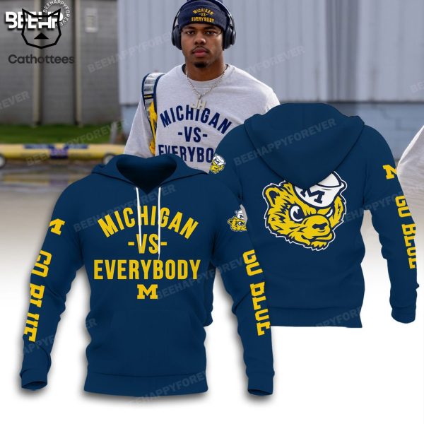 Michigan Vs Everybody Mascot Blue Design 3D Hoodie