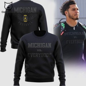 Michigan Vs Everybody Michigan Football Full Black 3D Design Sweater