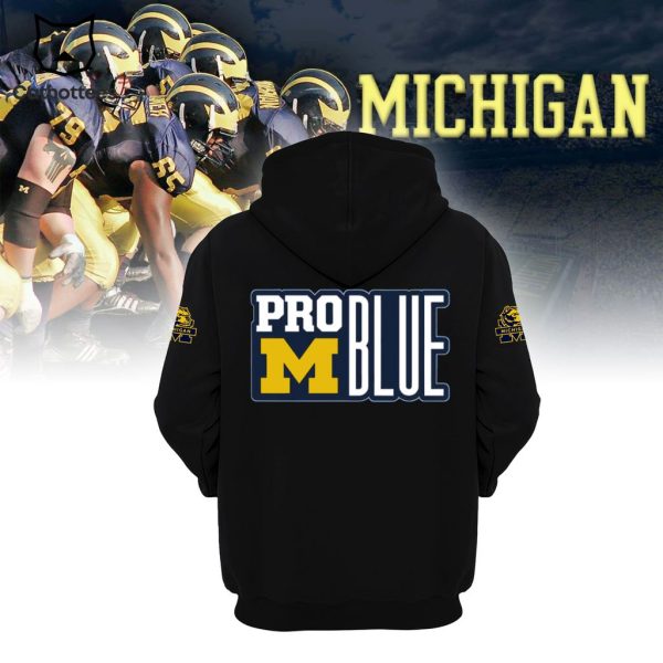 Michigan Wolverines Football Hoodie Coach Jim Harbaugh Logo Black Design 3D Hoodie