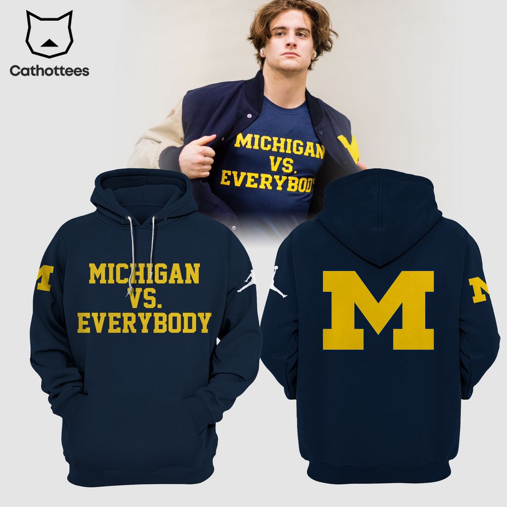 Michigan Wolverines Football VS Everybody Blue Design 3D Hoodie