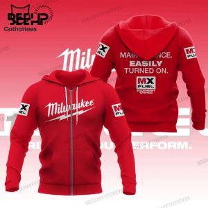 Milwaukee Low Mainternace Easily Turnes On MX Fuel Red Design 3D Hoodie