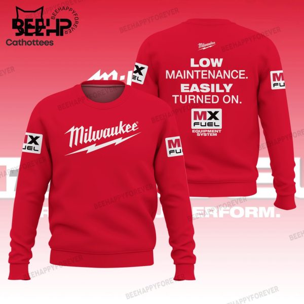 Milwaukee Low Mainternace Easily Turnes On MX Fuel Red Design 3D Hoodie