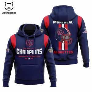 Montreal Alouettes 2023 Champions CFL Grey Cup Champions Blue Design 3D Hoodie