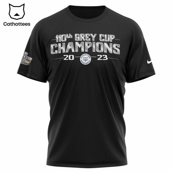 Montreal Alouettes 2023 Champions Grey Cup Nike Logo Black Design 3D T-Shirt