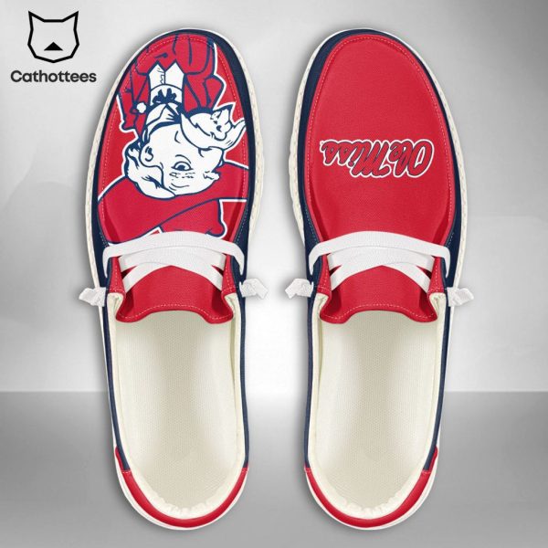 NEW NCAA Ole Miss Rebels Custom Name Hey Dude Shoes