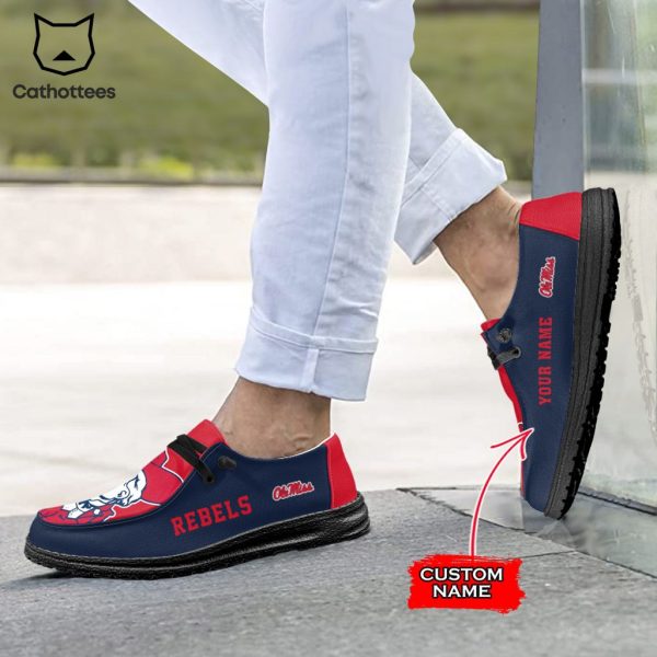 NEW NCAA Ole Miss Rebels Custom Name Hey Dude Shoes