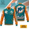 Personalized NFL Lions Detroit Mascot White Blue Design Baseball Jacket