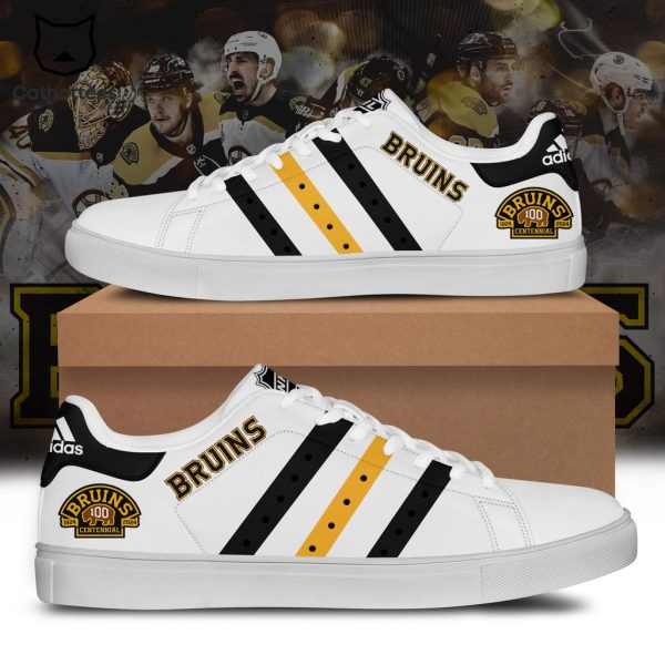 NHL Boston Bruins 100 Centennial White Black Yellow Trim Design Stan Smith