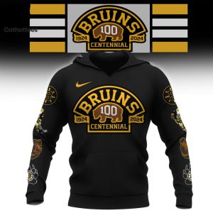 NHL  Bruins 1924-2024 Centennial Black Macot Design 3D Hoodie