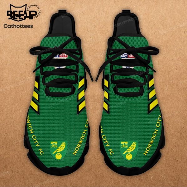 Norwich City FC Full Green Yellow Trim Design Max Soul Shoes