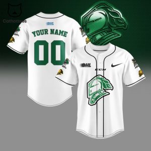 OHL London Knights CCM White Design Nike Logo Baseball Jersey