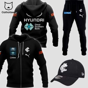 Ontime Carlton Blues Hyundai AFL Black Design 3D Hoodie