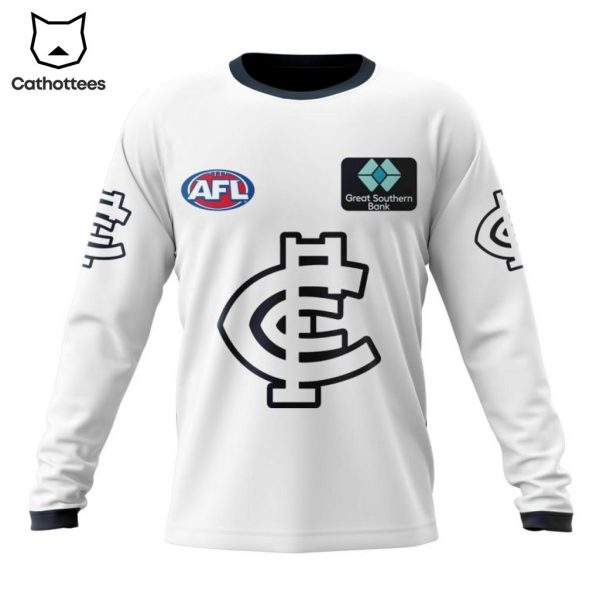 Ontime Carlton Blues Hyundai AFL White Design 3D Hoodie